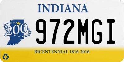 IN license plate 972MGI