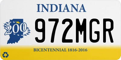 IN license plate 972MGR