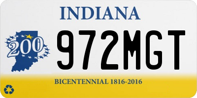 IN license plate 972MGT