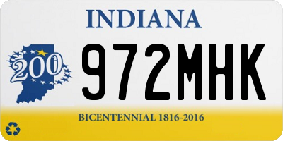 IN license plate 972MHK