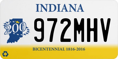 IN license plate 972MHV