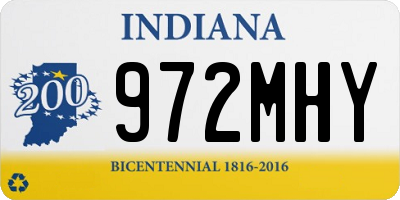 IN license plate 972MHY