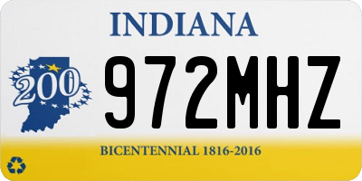 IN license plate 972MHZ