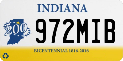 IN license plate 972MIB