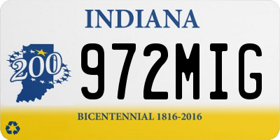 IN license plate 972MIG
