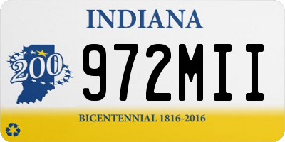 IN license plate 972MII