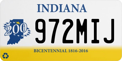 IN license plate 972MIJ