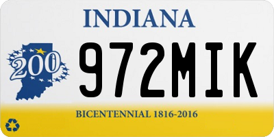 IN license plate 972MIK