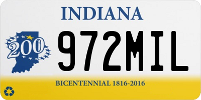 IN license plate 972MIL