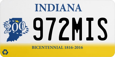 IN license plate 972MIS