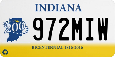 IN license plate 972MIW