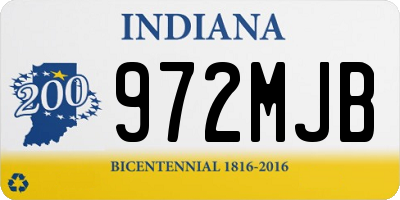 IN license plate 972MJB