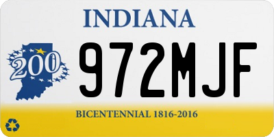 IN license plate 972MJF