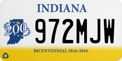 IN license plate 972MJW