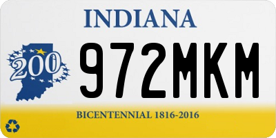 IN license plate 972MKM