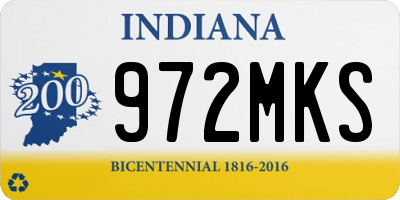 IN license plate 972MKS