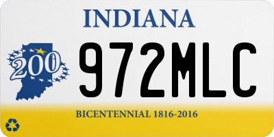 IN license plate 972MLC