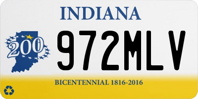 IN license plate 972MLV