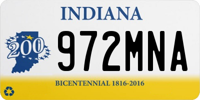 IN license plate 972MNA
