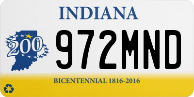 IN license plate 972MND
