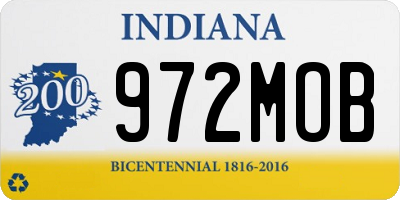 IN license plate 972MOB