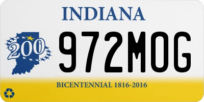 IN license plate 972MOG