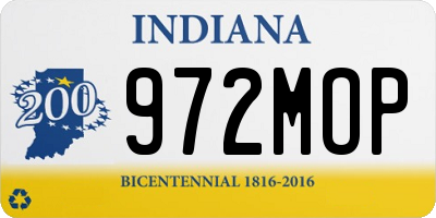 IN license plate 972MOP