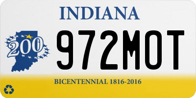 IN license plate 972MOT