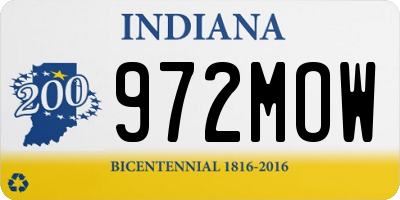 IN license plate 972MOW