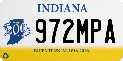 IN license plate 972MPA