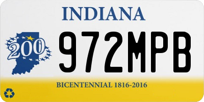 IN license plate 972MPB