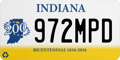 IN license plate 972MPD