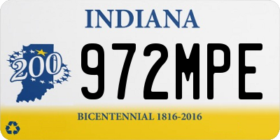 IN license plate 972MPE