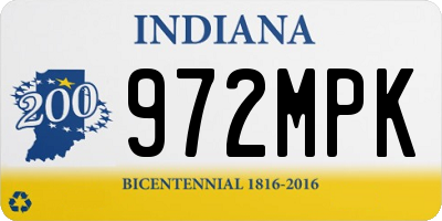 IN license plate 972MPK