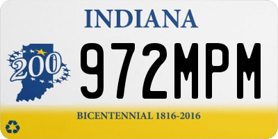 IN license plate 972MPM