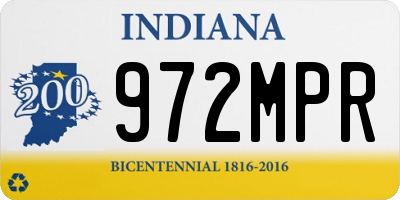 IN license plate 972MPR