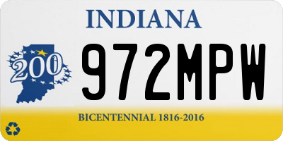 IN license plate 972MPW