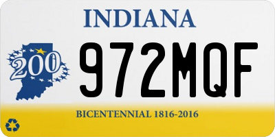 IN license plate 972MQF