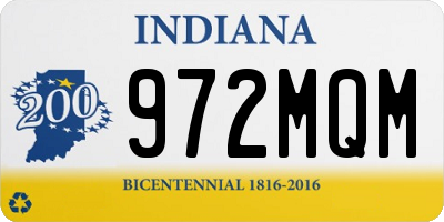 IN license plate 972MQM
