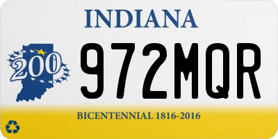 IN license plate 972MQR