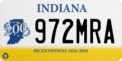 IN license plate 972MRA