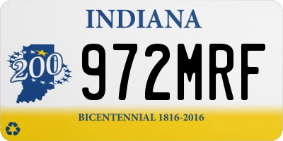 IN license plate 972MRF
