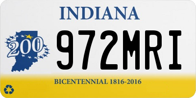 IN license plate 972MRI