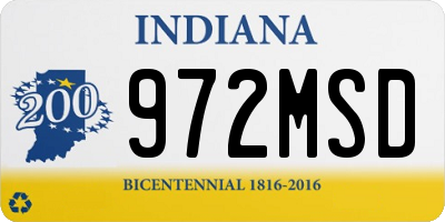IN license plate 972MSD