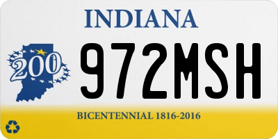 IN license plate 972MSH