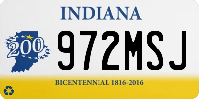 IN license plate 972MSJ