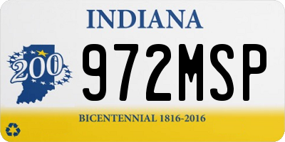 IN license plate 972MSP