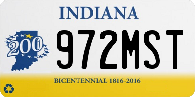 IN license plate 972MST
