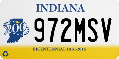 IN license plate 972MSV
