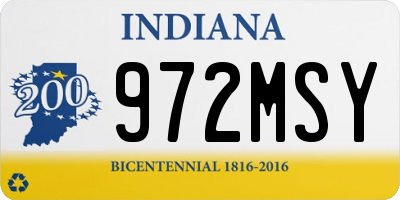 IN license plate 972MSY